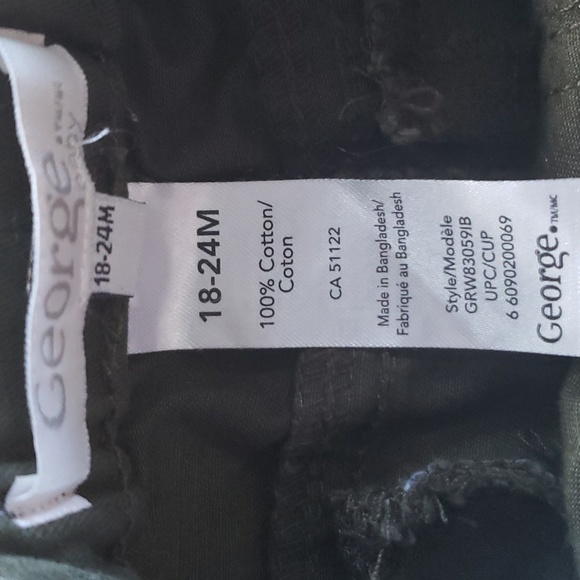 3/$18 - George Pants army green 18-24M - Picture 3 of 3